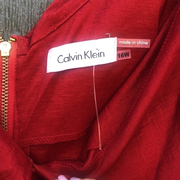 Calvin Klein red formal dress size 16 NWOT - Picture 6 of 10